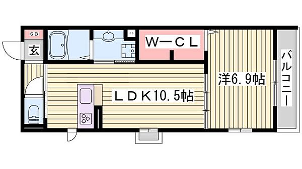 ブランシェ本町 ｜兵庫県明石市本町2丁目(賃貸アパート1LDK・2階・41.53㎡)の写真 その2