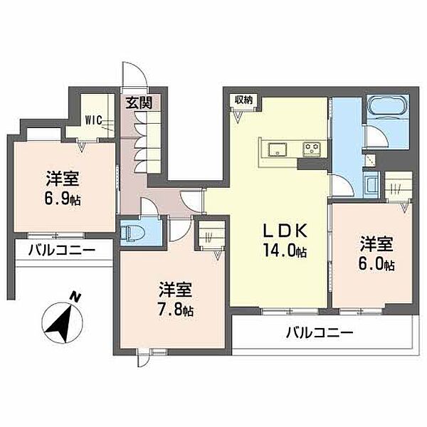 エクセレントガーデンヒルズB ｜兵庫県神戸市垂水区桃山台2丁目(賃貸マンション3LDK・2階・79.02㎡)の写真 その2