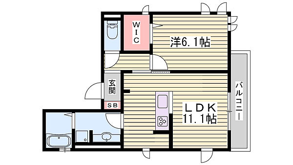 サニーコート明石 ｜兵庫県明石市大明石町2丁目(賃貸アパート1LDK・3階・43.49㎡)の写真 その2