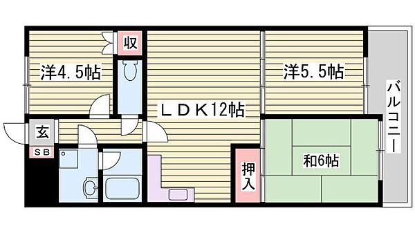 グランドメゾン南別府 ｜兵庫県神戸市西区南別府1丁目(賃貸マンション3LDK・4階・60.00㎡)の写真 その2