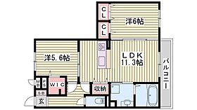 夢  ｜ 兵庫県明石市鳥羽（賃貸アパート2LDK・1階・58.12㎡） その2