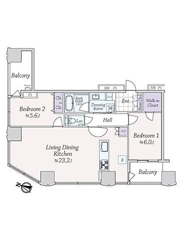 間取り シティタワー新宿新都心 25階/-