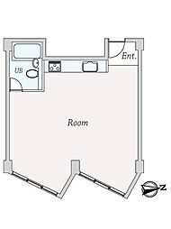 コープオリンピア ワンルームの間取り
