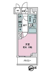 イアース八王子 1Kの間取り