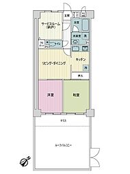 セザール多摩ガーデン 2SLDKの間取図画像