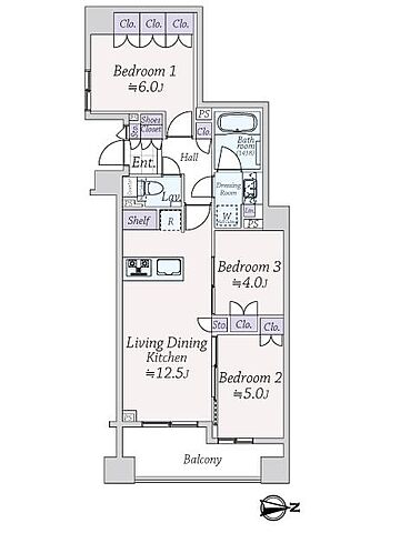 間取り アスコットパーク森下 6階/-