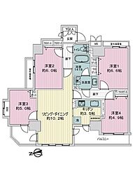 ナイスパークステイツ東陽町仙台堀川公園 4LDKの間取図画像