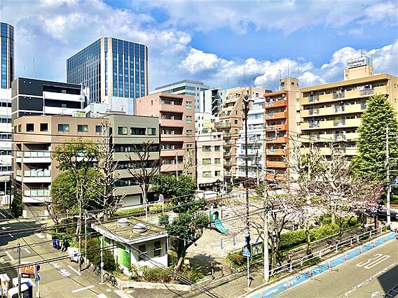 目の前が公園で...