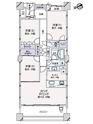 ライオンズ港北ニュータウンステーションレジデンス 3LDKの間取り