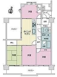 ライオンズマンション稲永 4DKの間取り