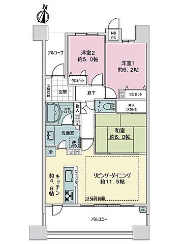 間取り ライオンズマンション加木屋ヒルズ 2階/-
