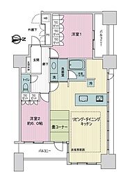 ザ・ライオンズミッドキャピタルタワー 2LDKの間取図画像