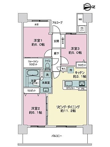 間取り ライオンズ仙台レジデンス 4階/-
