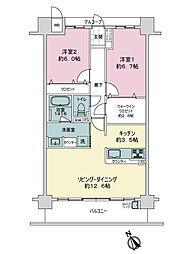 アルファスマート観音新町2 2LDKの間取り
