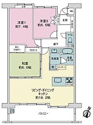パークヒルズ己斐西町 3LDKの間取図画像