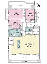 ライオンズマンション桜坂シティ 3LDKの間取図画像
