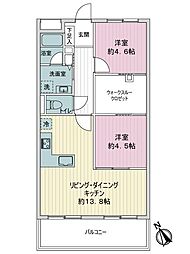 ライオンズマンション城南 2LDKの間取図画像