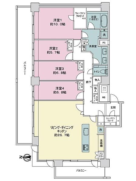 4LDK 間取り