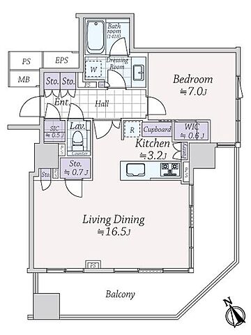 間取り アルビオ・ザ・タワー千代田飯田橋 8階/-