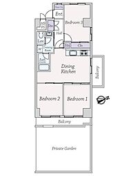 飯田橋第一パーク・ファミリア 3DKの間取図画像