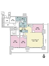 グランドミッドタワーズ大宮フォレストタワー 3LDKの間取図画像