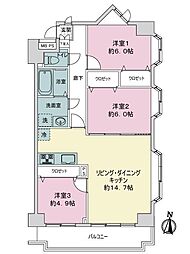 ライオンズマンション与野本町 3LDKの間取図画像
