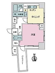 ライオンズマンション四条堀川第2 1DKの間取り