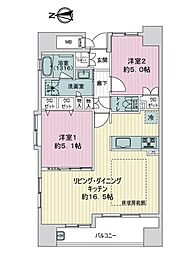 ヴェスト・ノーヴァ西院 2LDKの間取図画像