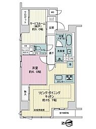 レ・ジェイド京都四条大宮 1SLDKの間取図画像