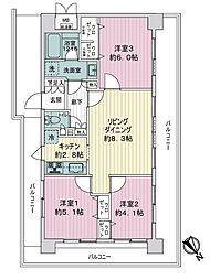 藤和シティコープ鶴見 3LDKの間取図画像