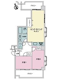 ライオンズマンション泊第8 2LDKの間取図画像