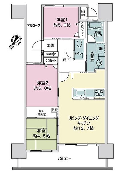 3LDK 間取り