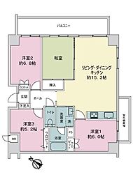 サントピア港川1号棟 4LDKの間取図画像