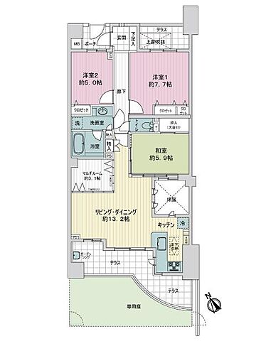 間取り レクセルプラッツァせんげん台弐番館 1階/-