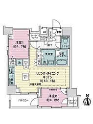 MAINSTAGE三ノ輪EAST 2LDKの間取図画像