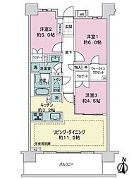 ライオンズ東綾瀬公園 3LDKの間取図画像