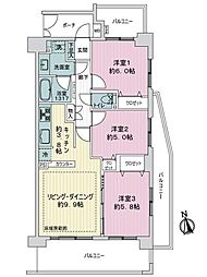 ロータリーパレス千住関屋 3LDKの間取図画像