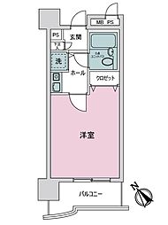 ライオンズマンション康生通第2 1Kの間取り