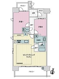マストスクエア本山四谷通 2LDKの間取図画像