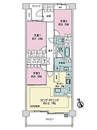 ザ・パークハウス池下 3LDKの間取り