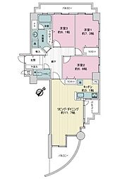 ライオンズマンション篠原北町 3LDKの間取図画像