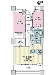 ルネセントラルタワー 2LDKの間取図画像