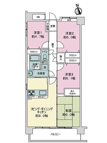 4LDK 間取り