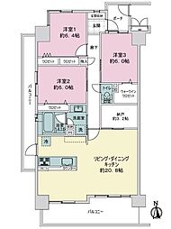 サーパス城東 3LDKの間取図画像