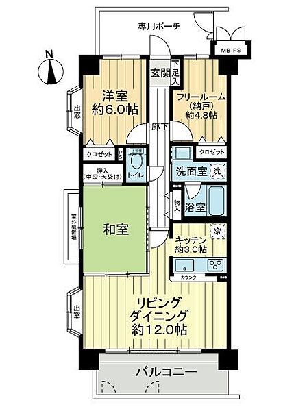 2SLDK 間取り