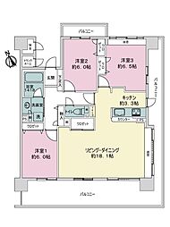 クレアガーデン上荒田 3LDKの間取図画像