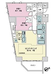 ザ・パークハウス金沢城公園 2LDKの間取図画像