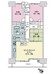 プレミスト東静岡 3LDKの間取図画像
