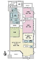 サーパス神明町 3SLDKの間取図画像