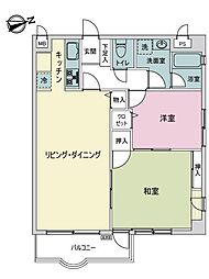 メナージュうえだ 2LDKの間取図画像